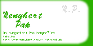 menyhert pap business card